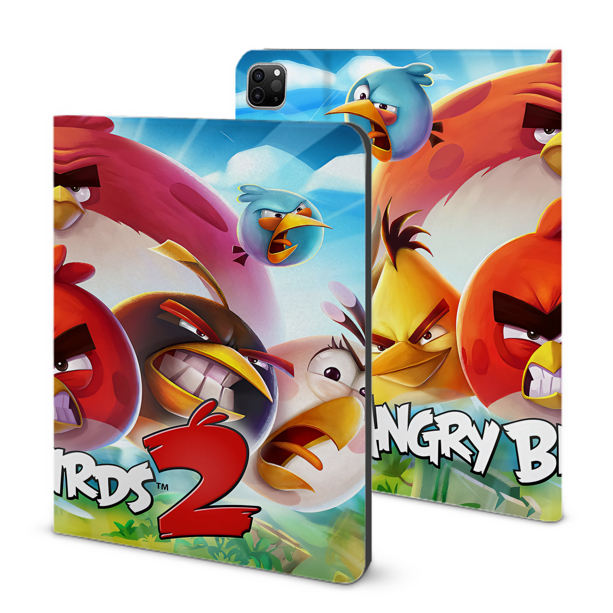 （画像用） Angry Birds アングリーバード IPad ケース ブック型 PUレザー TPU 耐衝撃 軽量 薄型 ペン収納なし 全面保護 IPad 各モデル対応